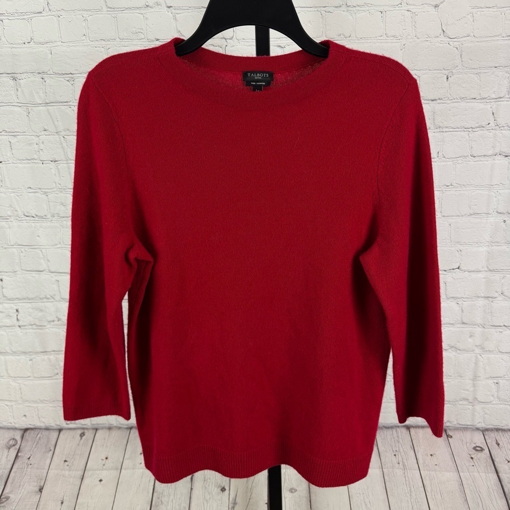 Talbots Pure Cashmere Crewneck Sweater Size Large Petite